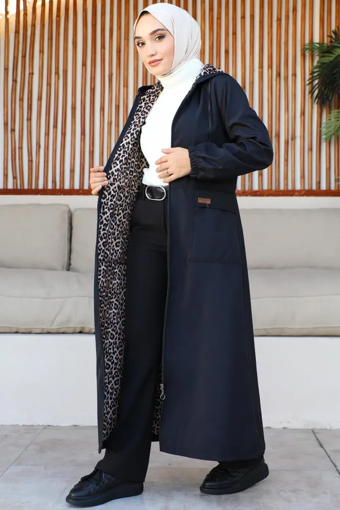 BNG Women  Seasonal Pocketed Cape-Trench Coat Black - Clermont