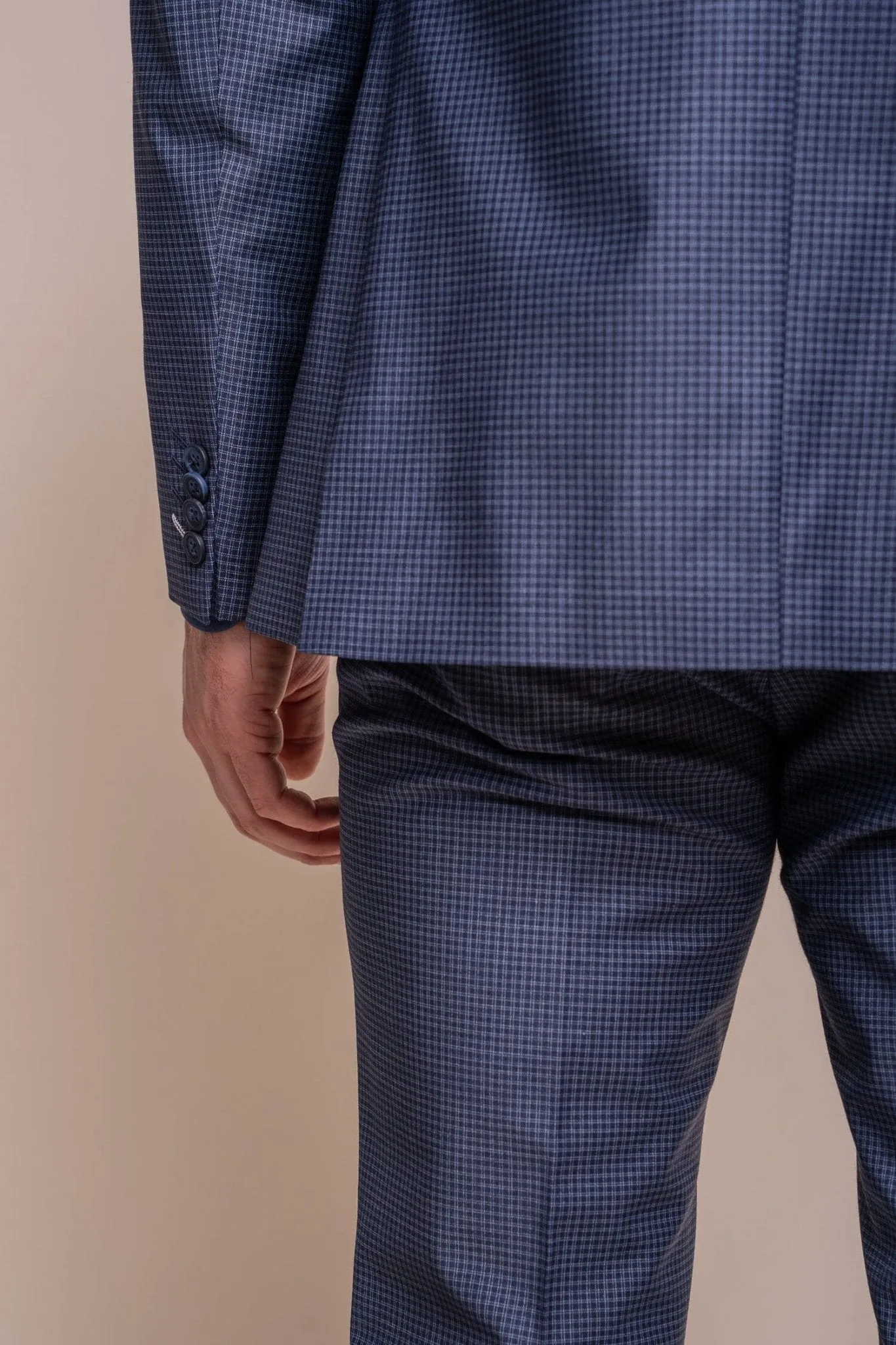 Bond Navy Check 3 Piece Suit
