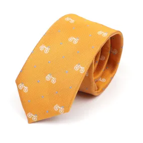 Bradenton Bicycles Skinny Polyester Tie, Yellow / Light Blue / White