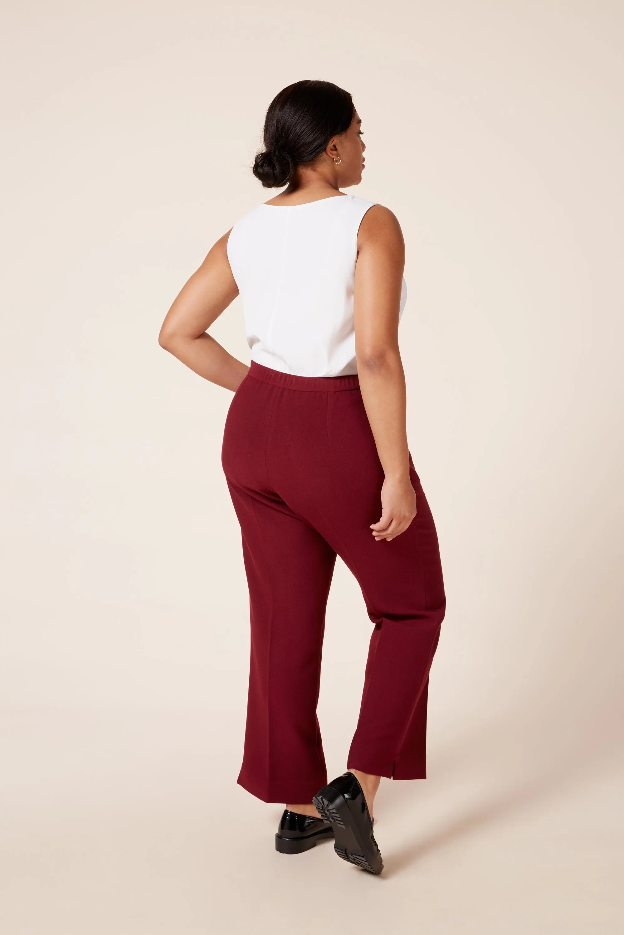 Burgundy Straight Leg Trousers