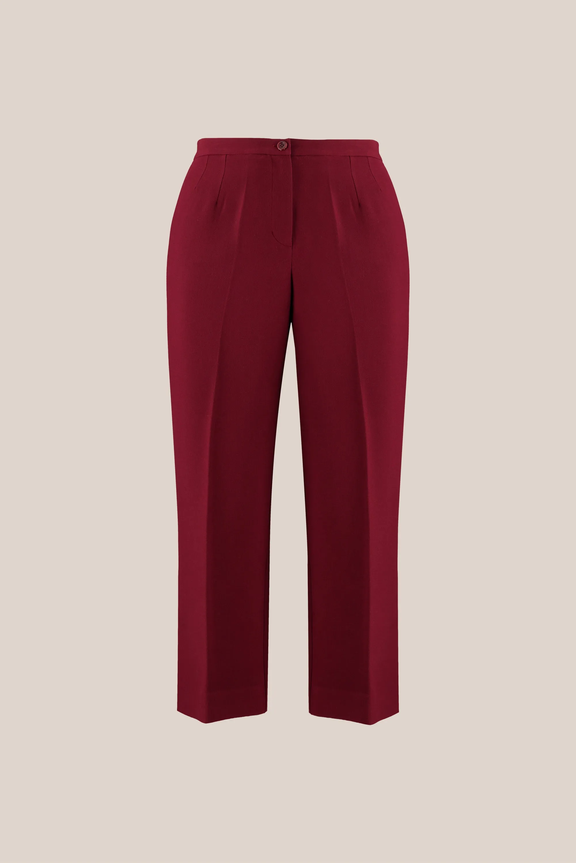 Burgundy Straight Leg Trousers