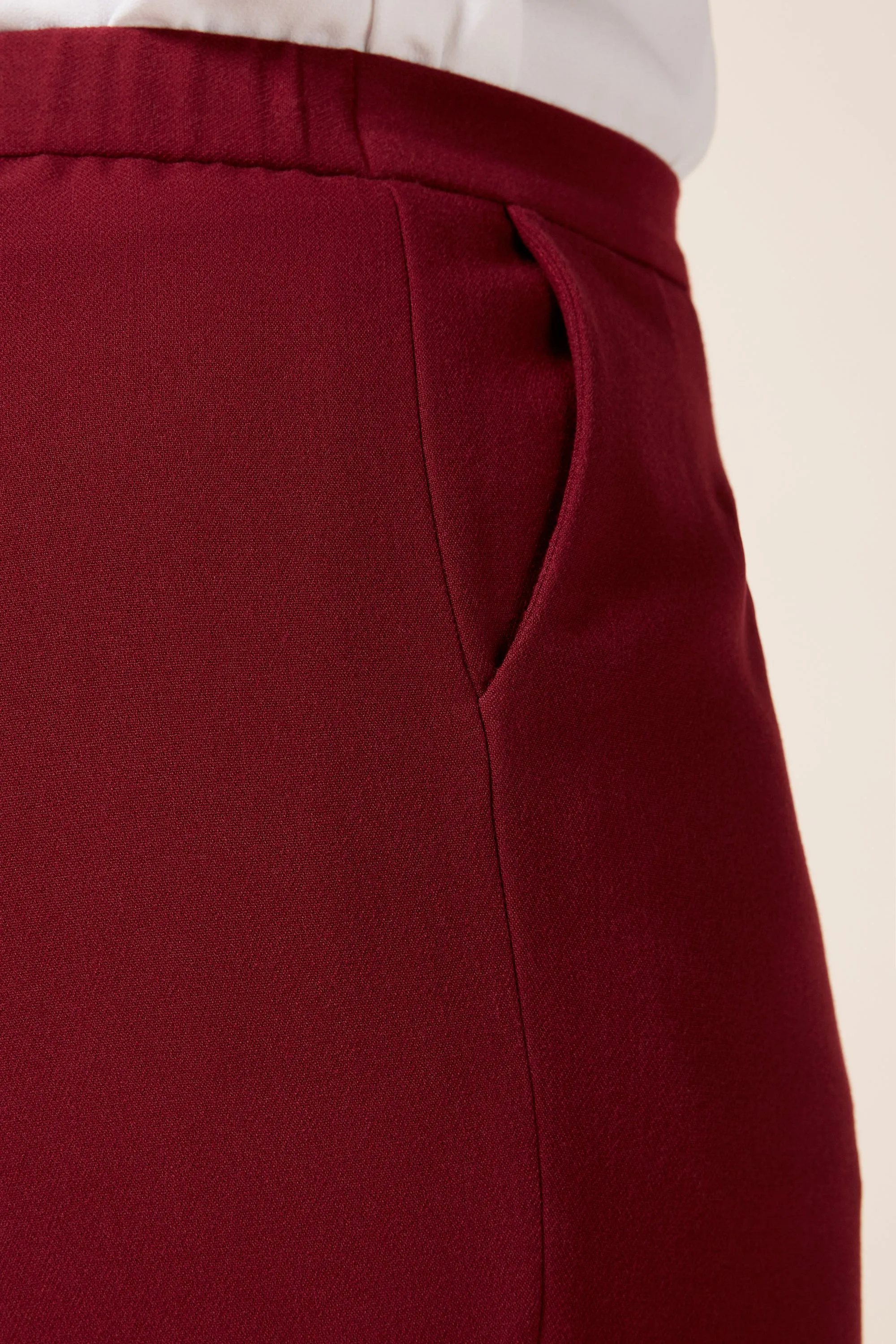 Burgundy Straight Leg Trousers