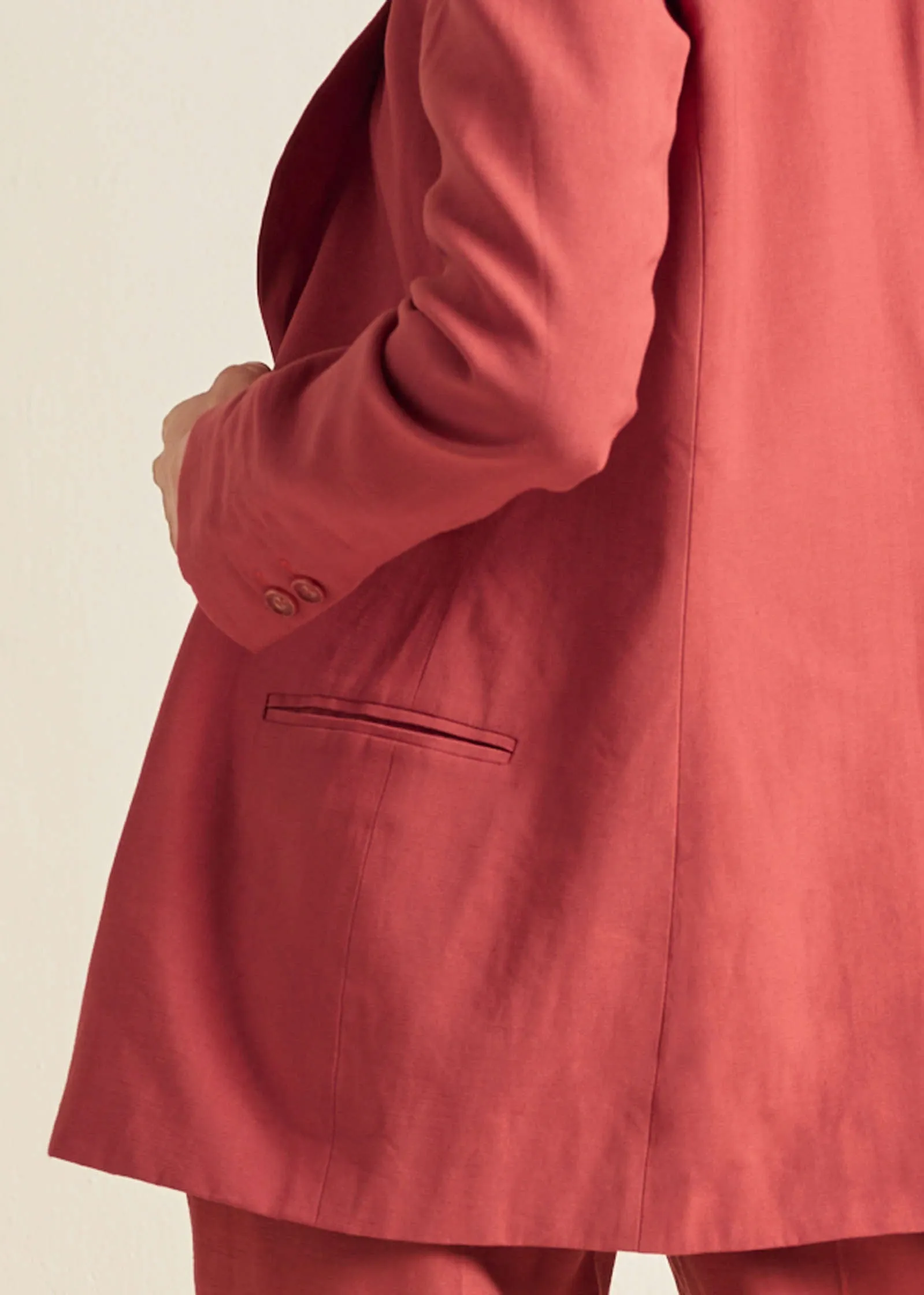 Button-Front Blazer - Rust