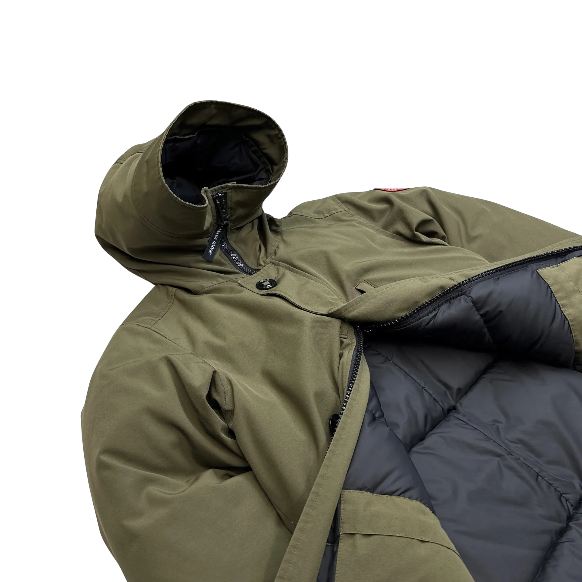 Canada Goose Khaki Hooded Puffer Parka - Small