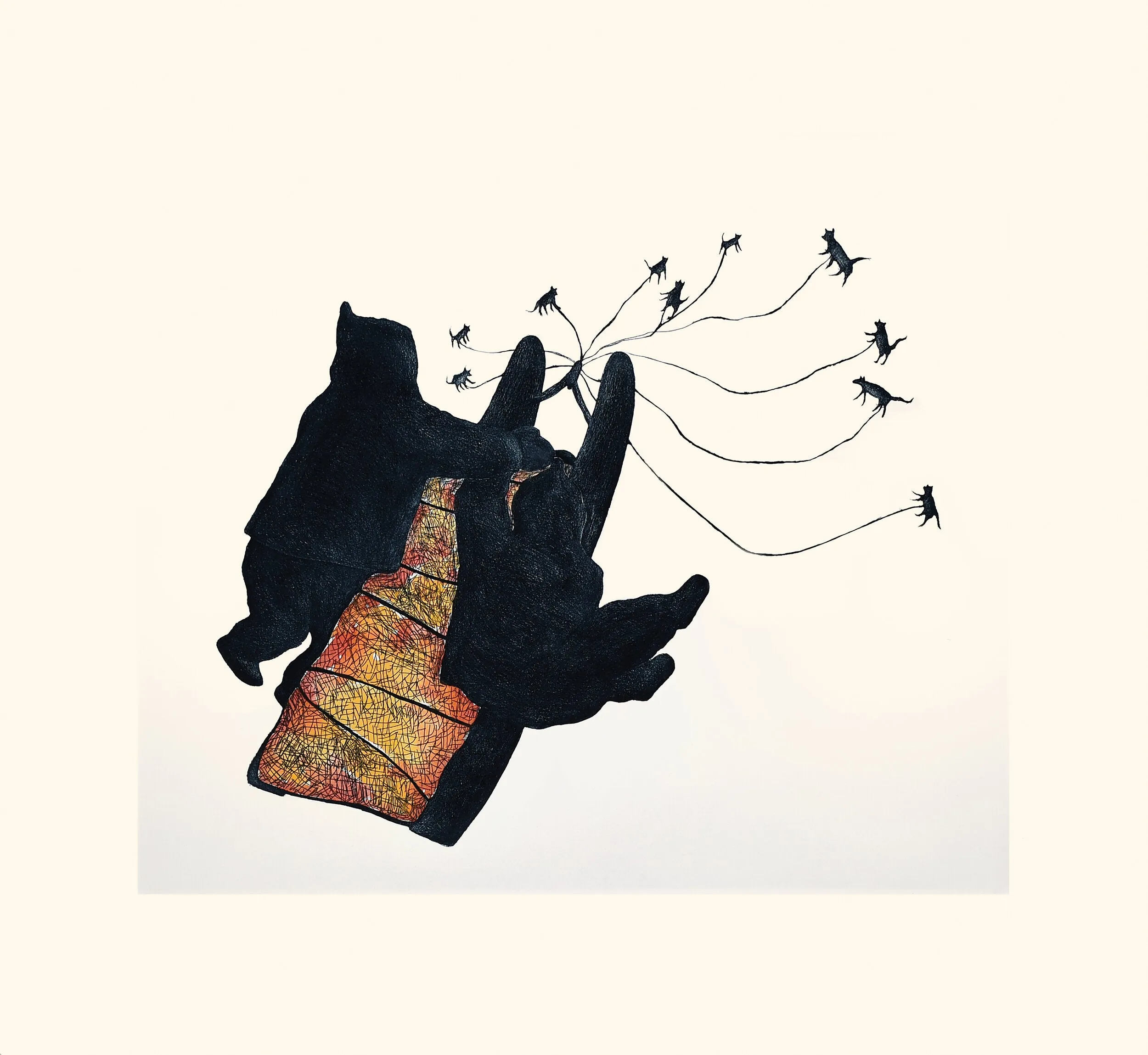 Cape Dorset 2020 Print, Qimutisik (Dog Team), Pitaloosie Saila