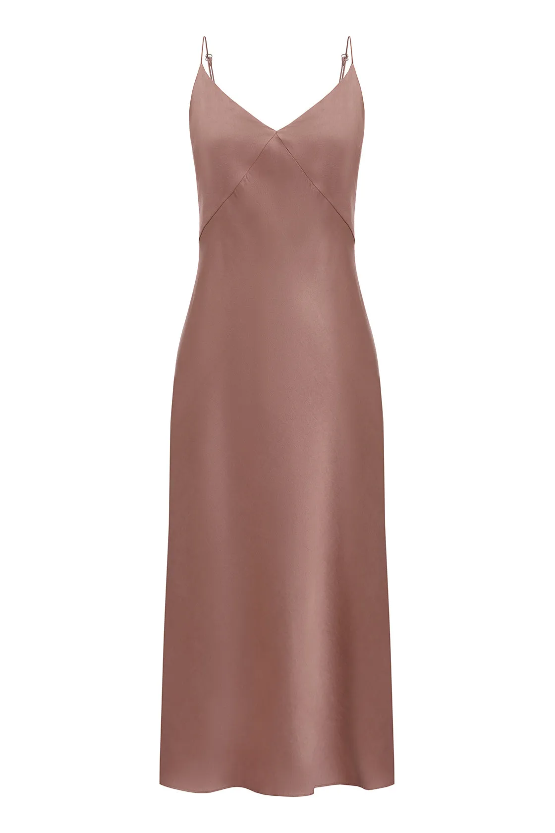 Cappuccino Organic Peace Silk Midi Slip Dress