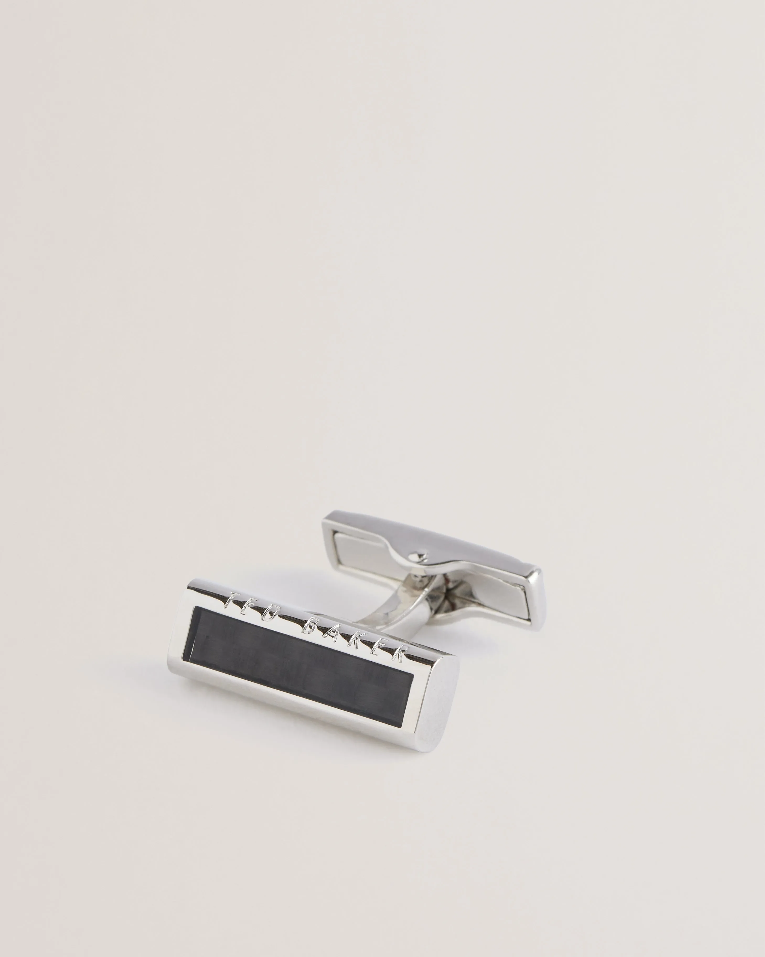 Carbie Carbon Fibre Cufflinks Silver