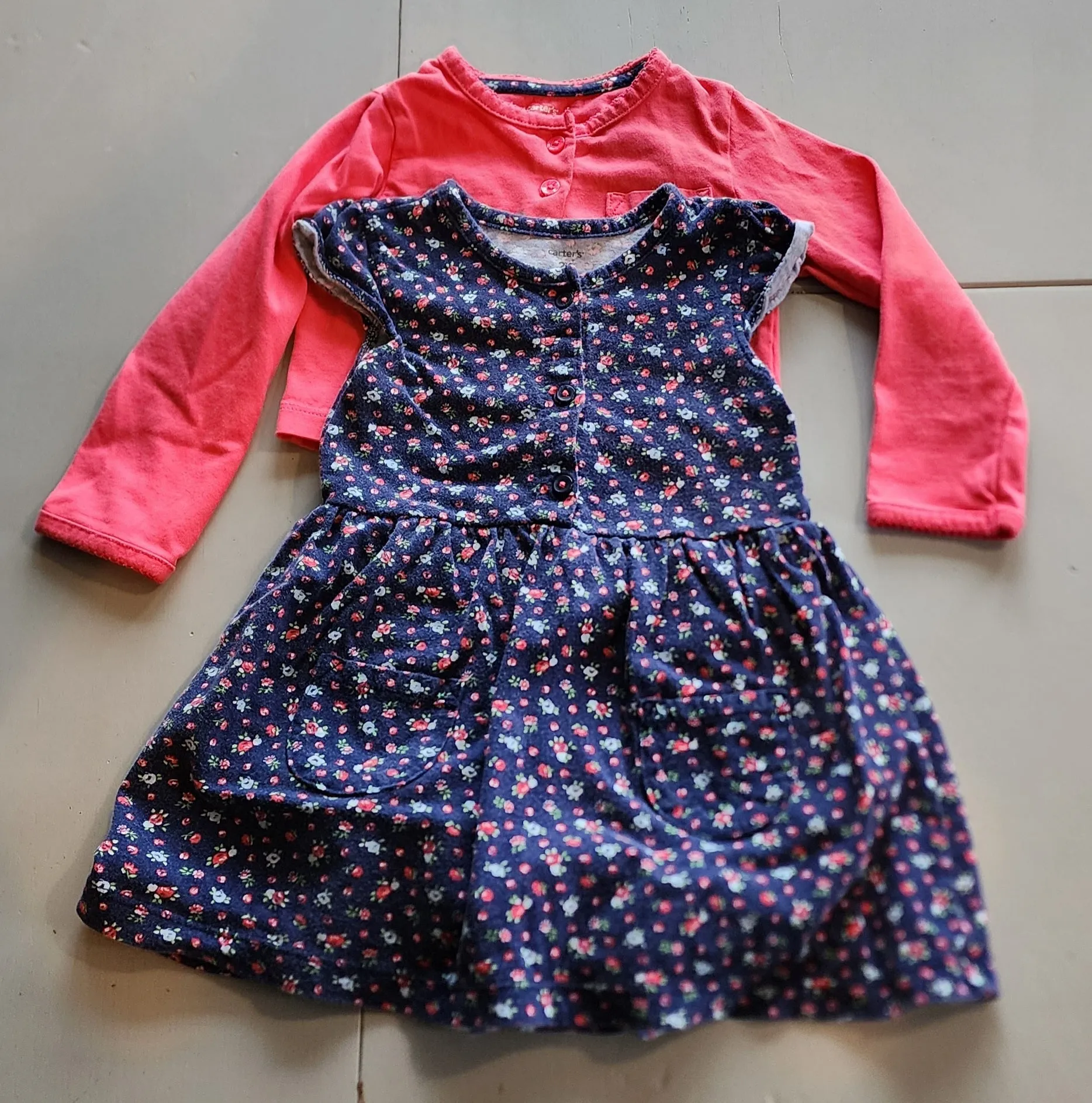 Carters 24mos Navy Floral dress & sweater - size Kids Clothing:     24 Mos & 2 & 2T