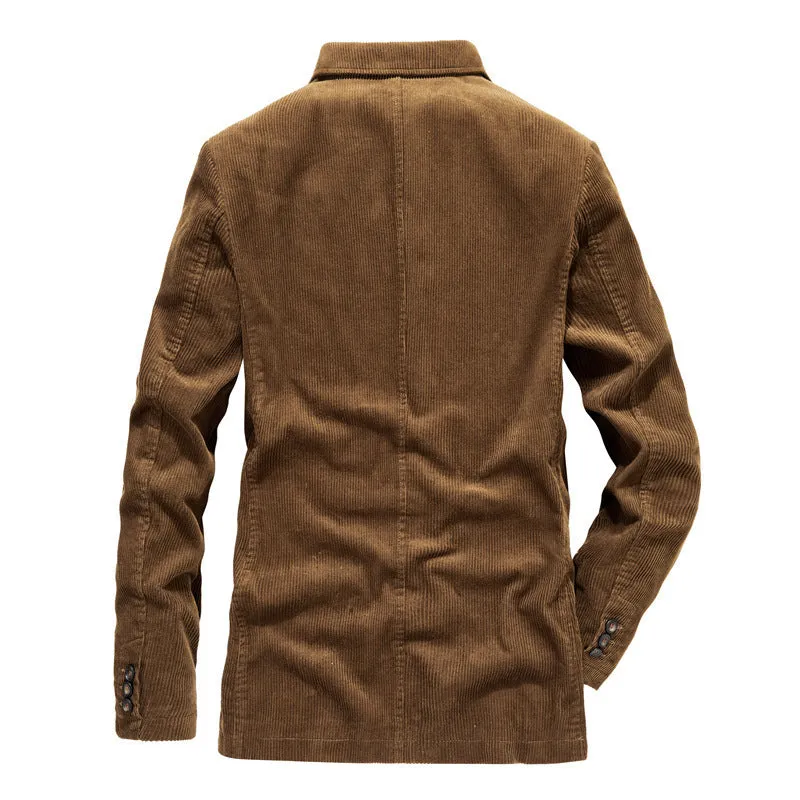 Casual Plain Lapel Blazer, Thin Cotton Casual Suit