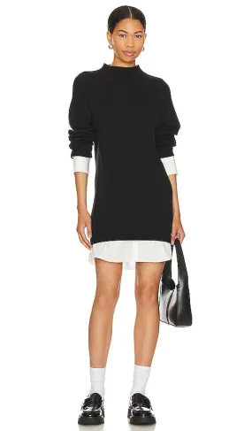 Central Park West Sutton Sweater Shirting Dress in Black