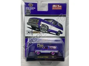 CHASE 1973 Chevrolet K5 Blazer Custom - Violet White (MiJo Exclusives) Diecast 1:64 Scale Model - M2 Machines 31500-MJS41