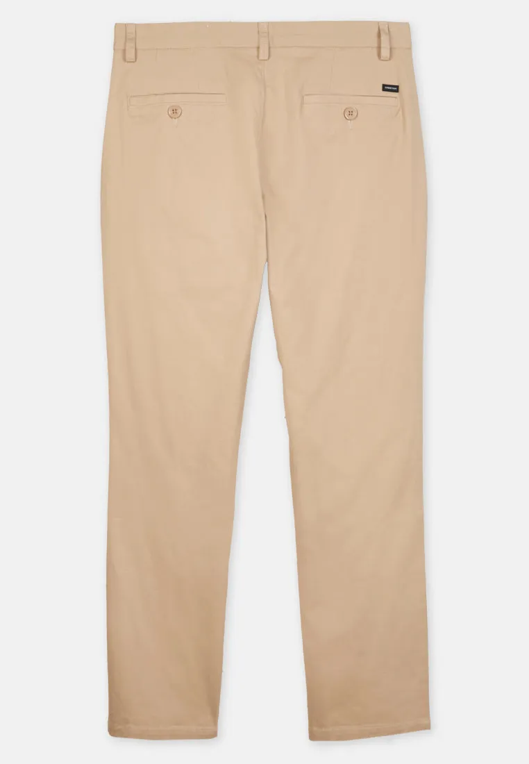Cheetah Men Slim Fit Solid Tone Fine Cotton Twill Stretchable Fabric Chino Pants - 110738