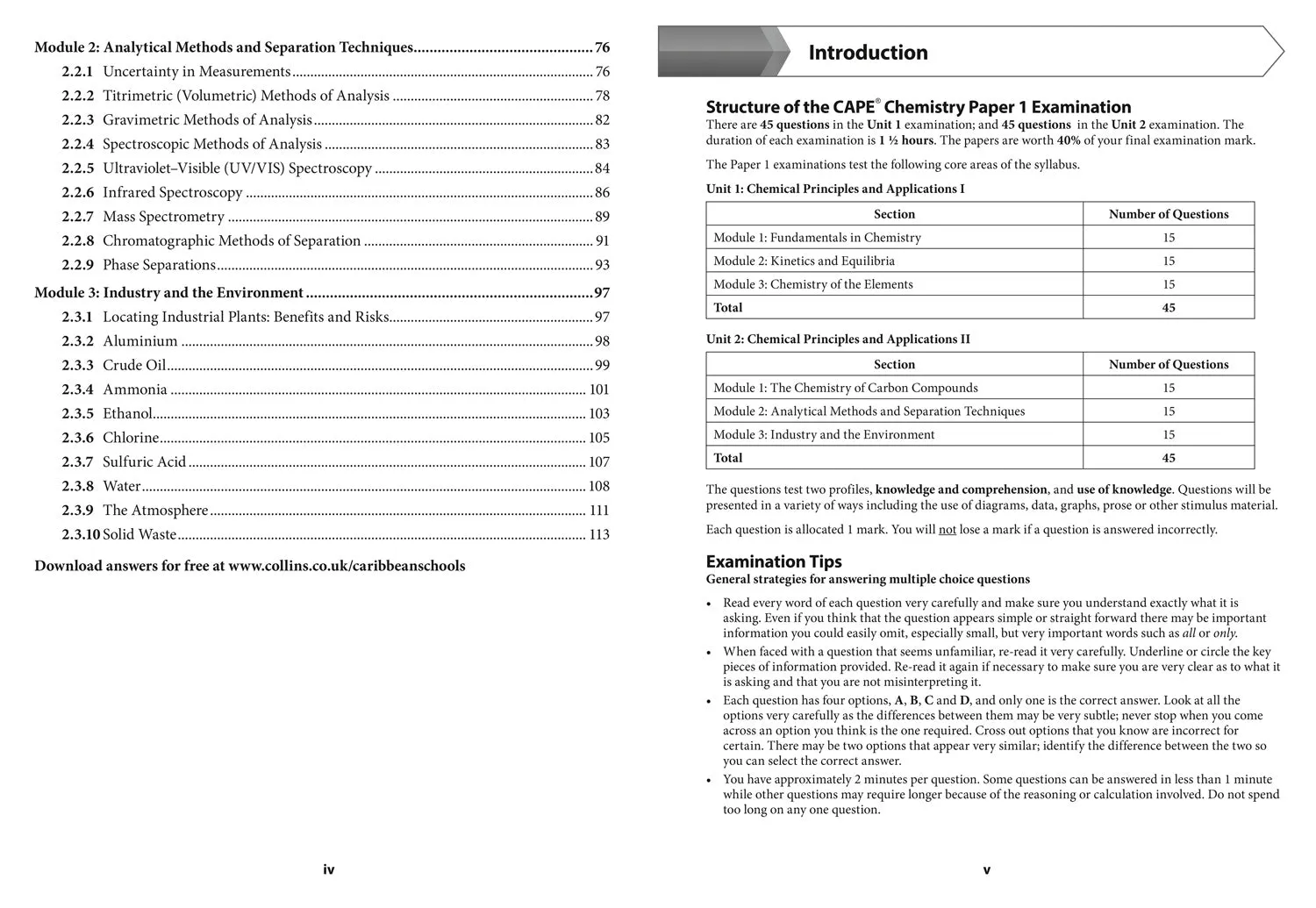 Collins CAPE Chemistry - CAPE Chemistry Multiple Choice Practice: (First edition)