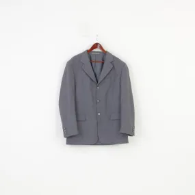 Coxmoore Men 42 Blazer Grey Wool Breasted Bottoms Long Sleeve Elegant Vintage Top