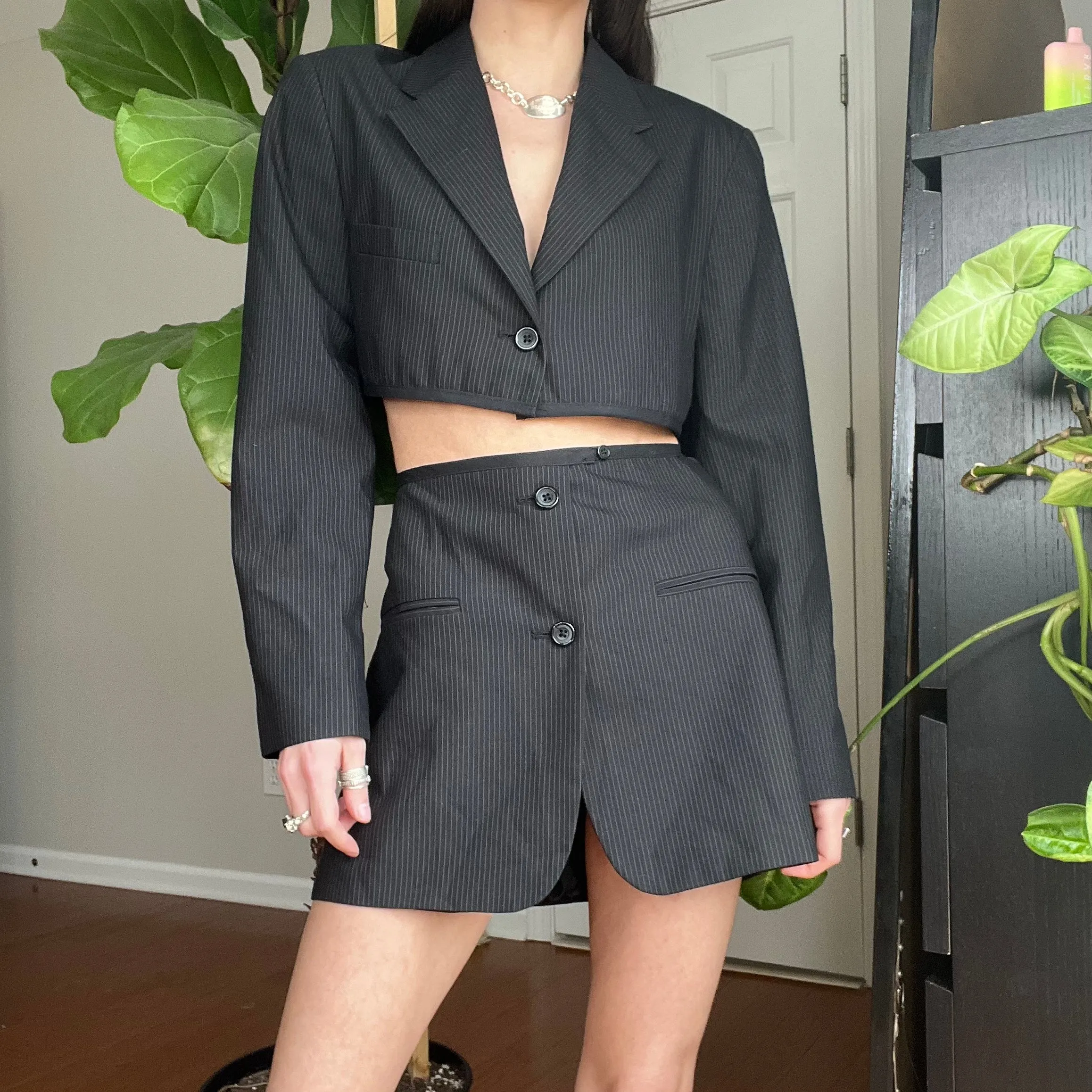 Cropped Blazer   Skirt set