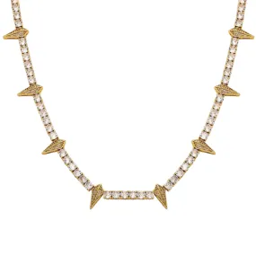 Crystal Spike Tennis Necklace