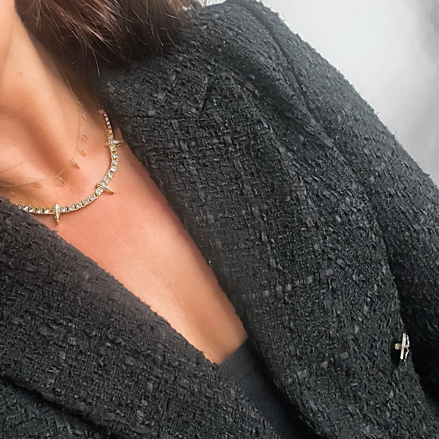 Crystal Spike Tennis Necklace