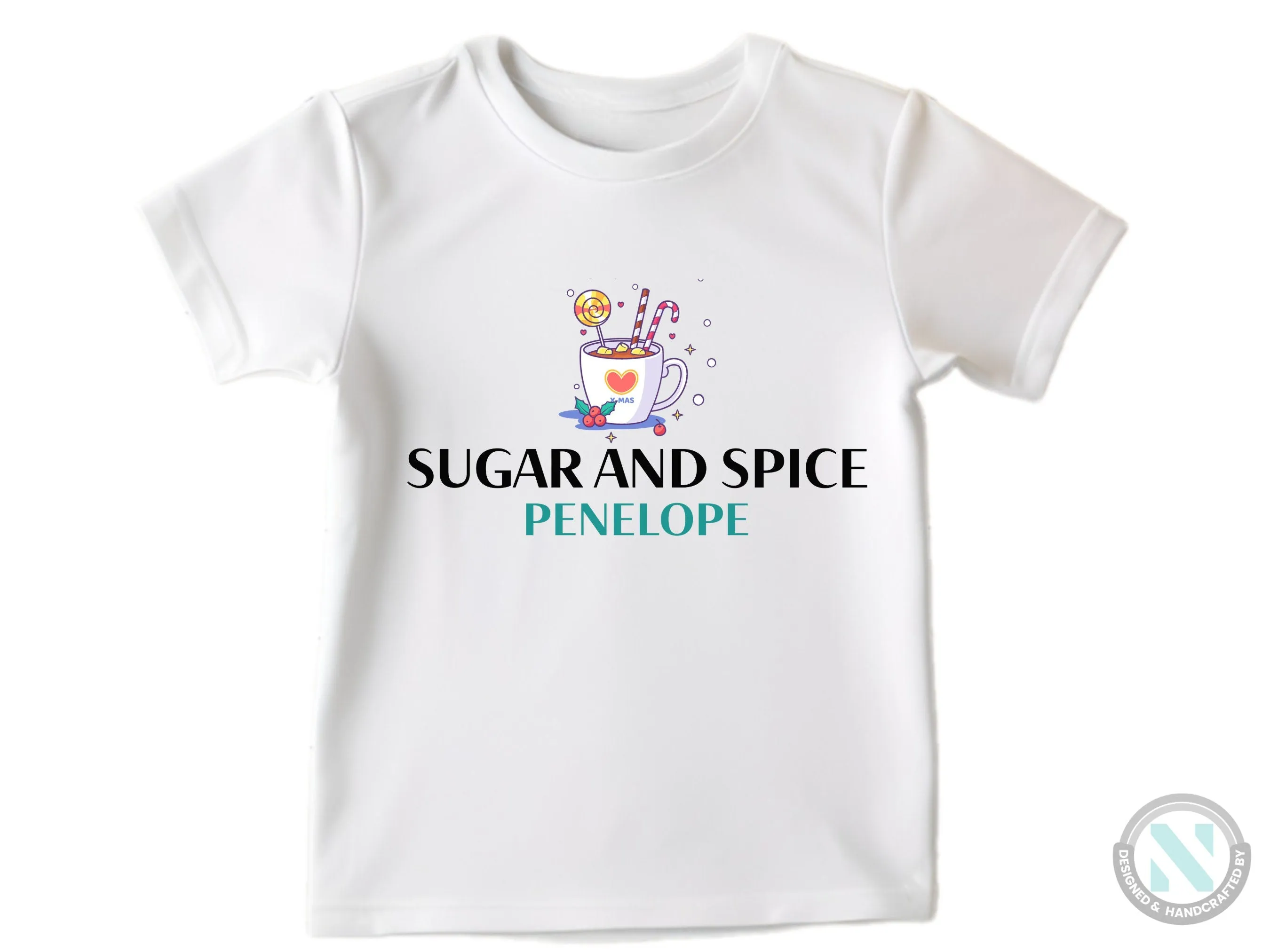 Custom Name Baby Bodysuit for kids With "Sugar And Spice"