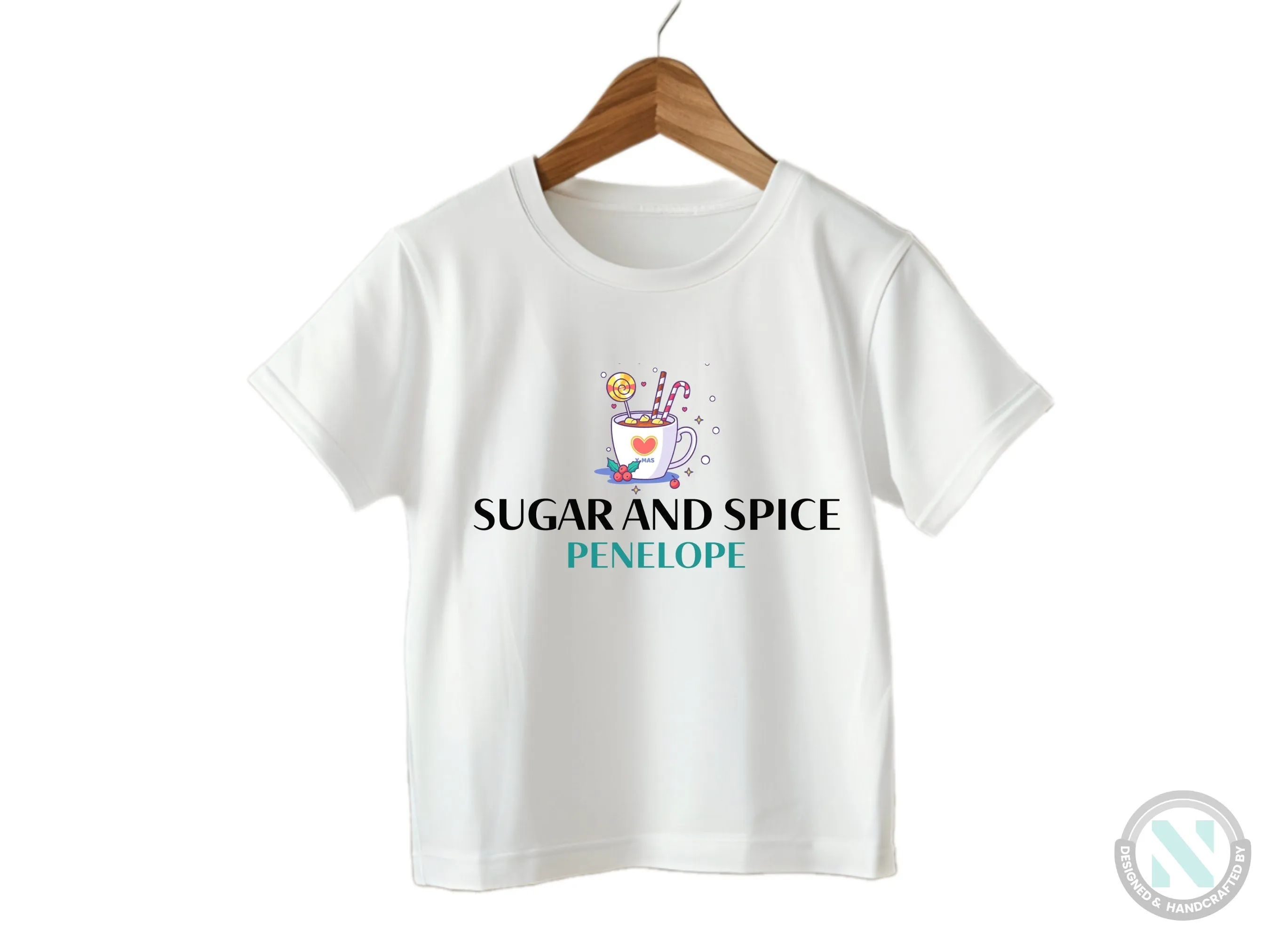 Custom Name Baby Bodysuit for kids With "Sugar And Spice"