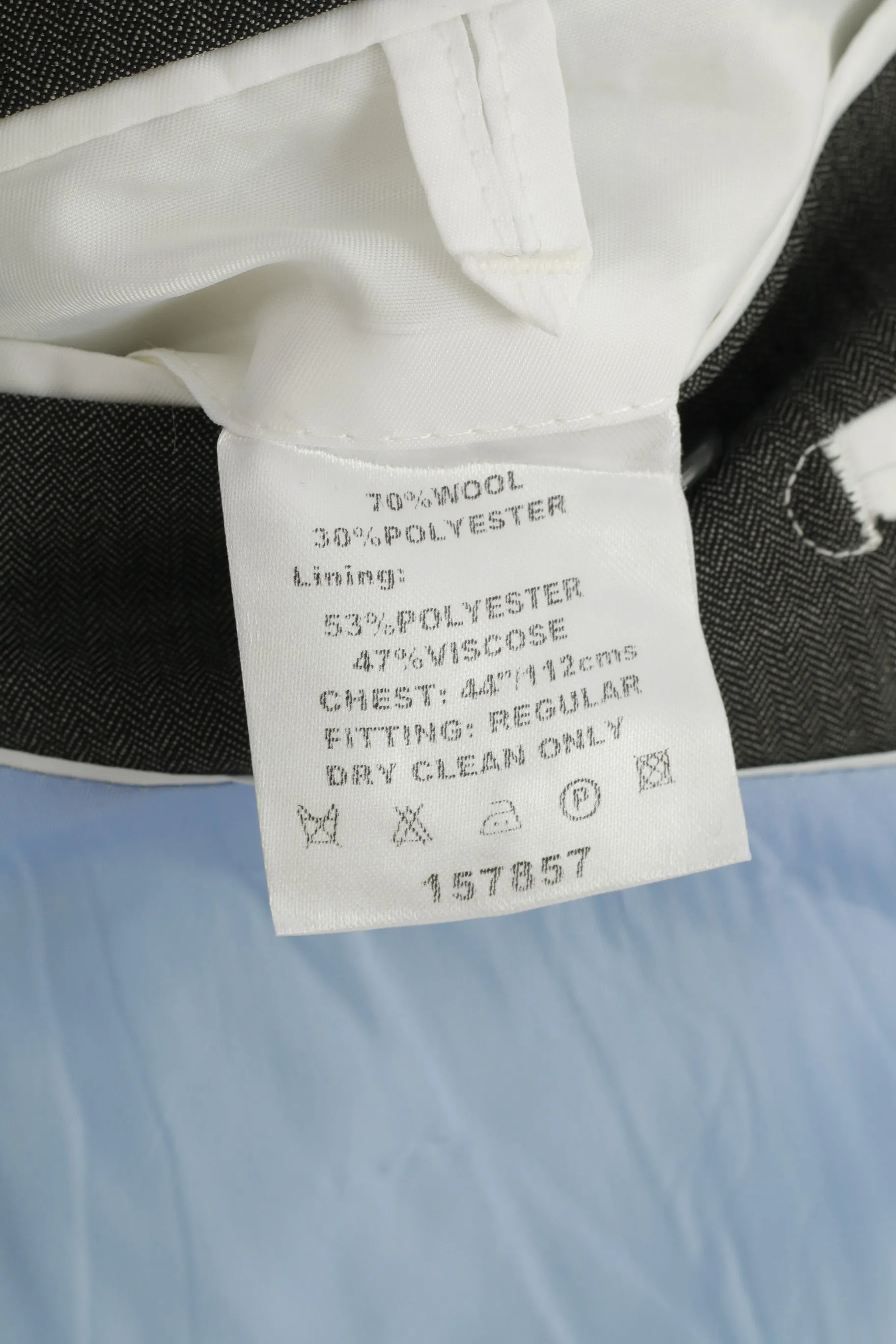 Daniel Hechter Fine Tailoring Men 44  Blazer Grey Wool Blend Single Breasted Vintage Jacket