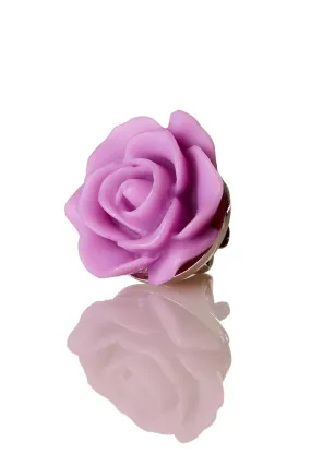 David August Open Rose Lapel Pin - Lilac