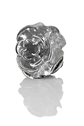 David August Open Rose Lapel Pin - Rhodium