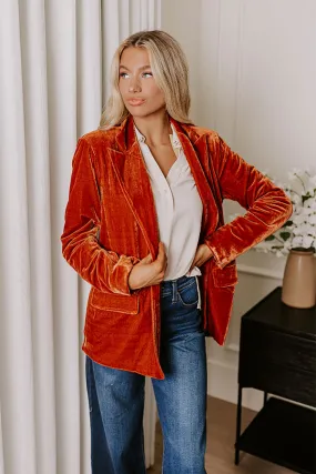 Downtown Happy Hour Velvet Blazer