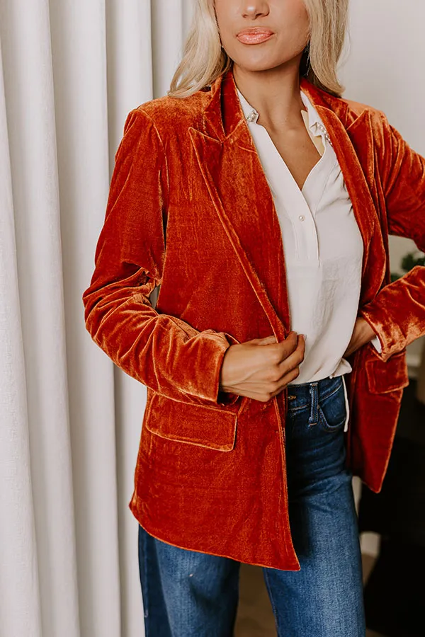 Downtown Happy Hour Velvet Blazer
