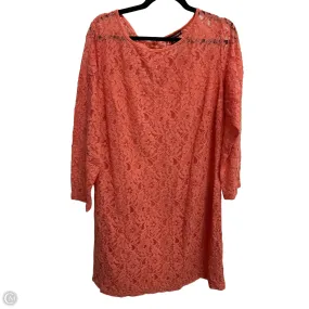 Dress Casual Midi By Jessica London In Coral, Size: 1x