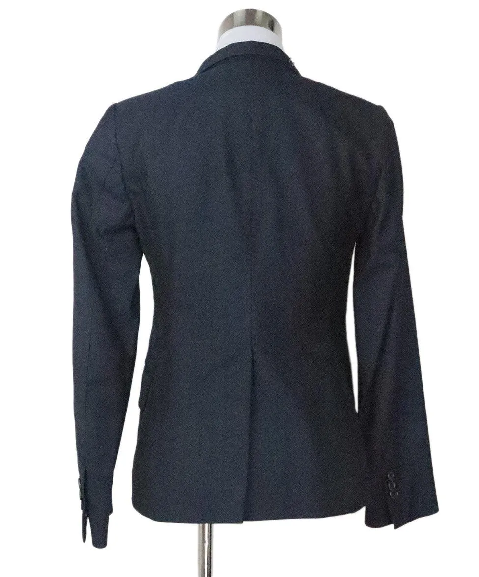 Dries Van Noten Navy Embroidered Jacket sz 2
