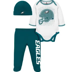 Eagles Baby Boys 3-Piece Bodysuit, Pant, and Cap Set