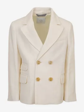 Eleventy Boys Wool Blazer in Ivory