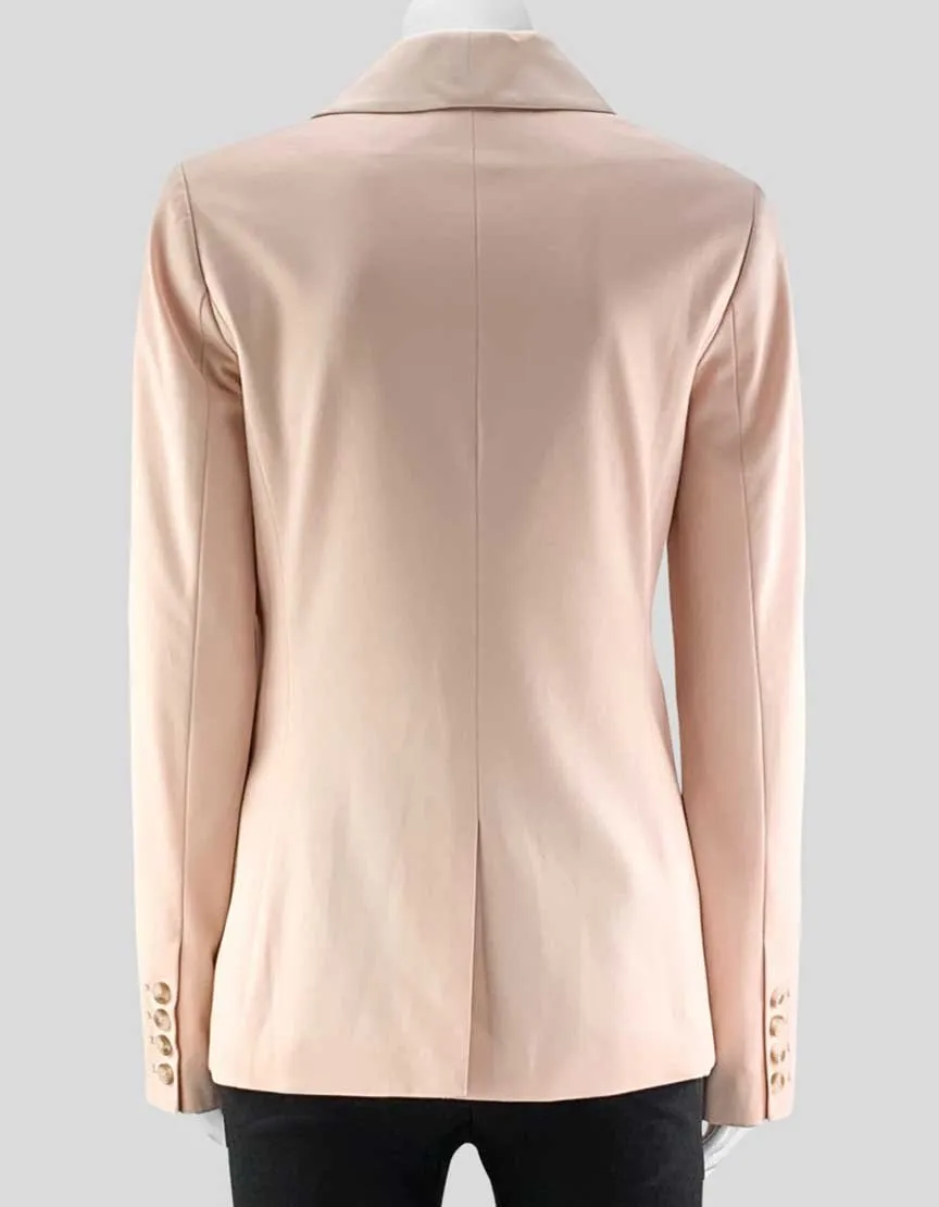 Elizabeth And James Women's Blazer Waist Length Single Button Closure Padded Shoulders Buttoned Sleeves Size 4 US