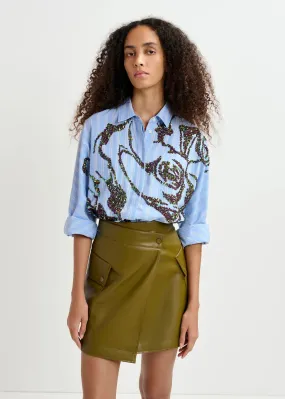 Esend Sequin Striped Button Down