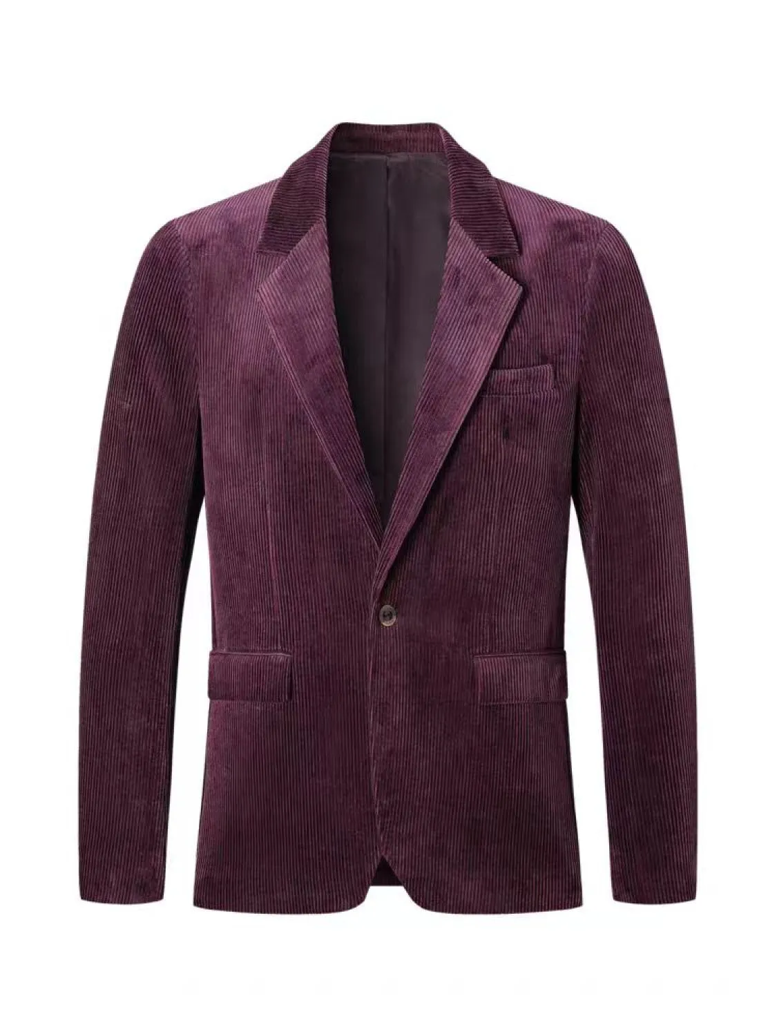 Fashion Men's Corduroy Suit Retro Slim Fit Notch Lapel Sports Jacket