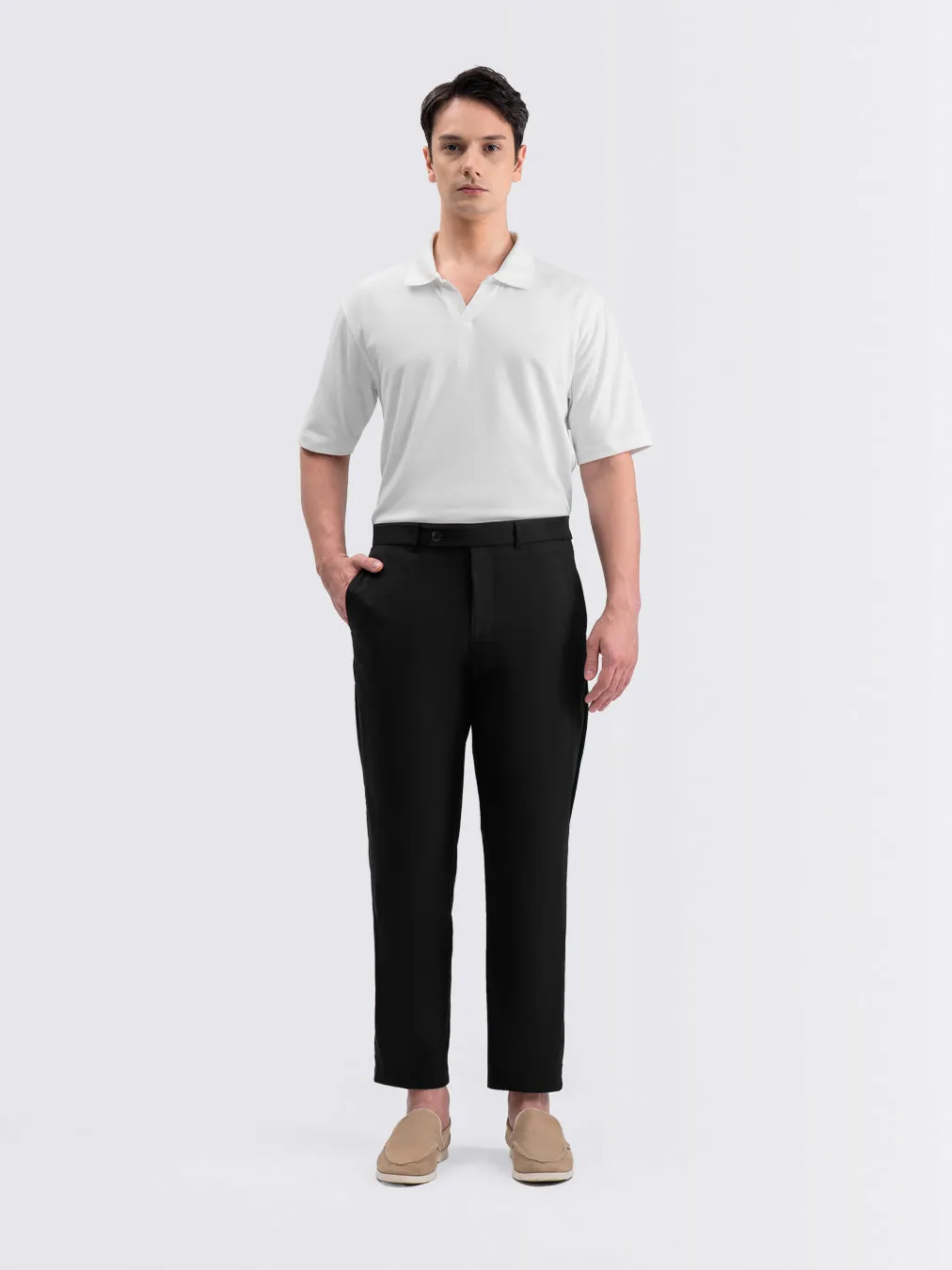 Feather Chino Pants Black