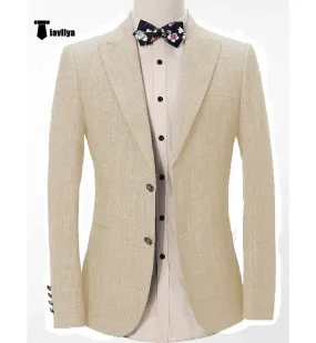 Formal Men's Regular Peak Lapel Blazer for Weddings
