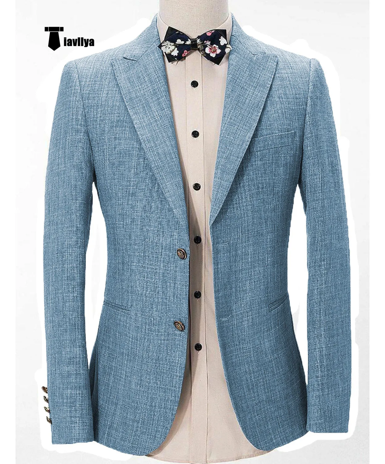 Formal Men's Regular Peak Lapel Blazer for Weddings