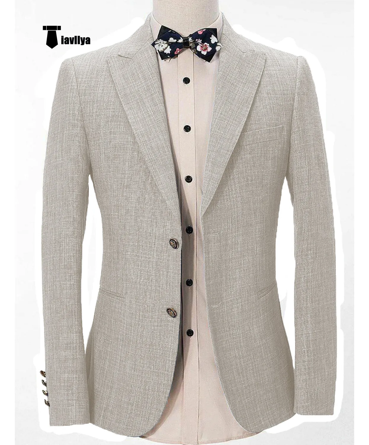 Formal Men's Regular Peak Lapel Blazer for Weddings