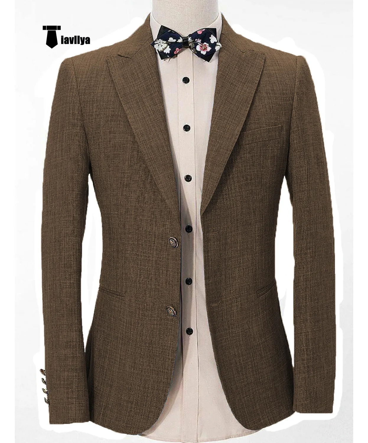 Formal Men's Regular Peak Lapel Blazer for Weddings