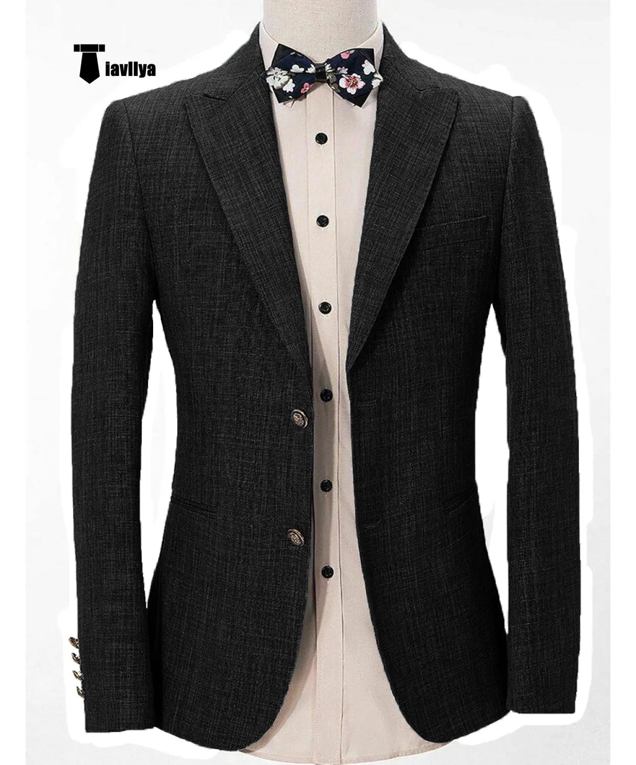 Formal Men's Regular Peak Lapel Blazer for Weddings