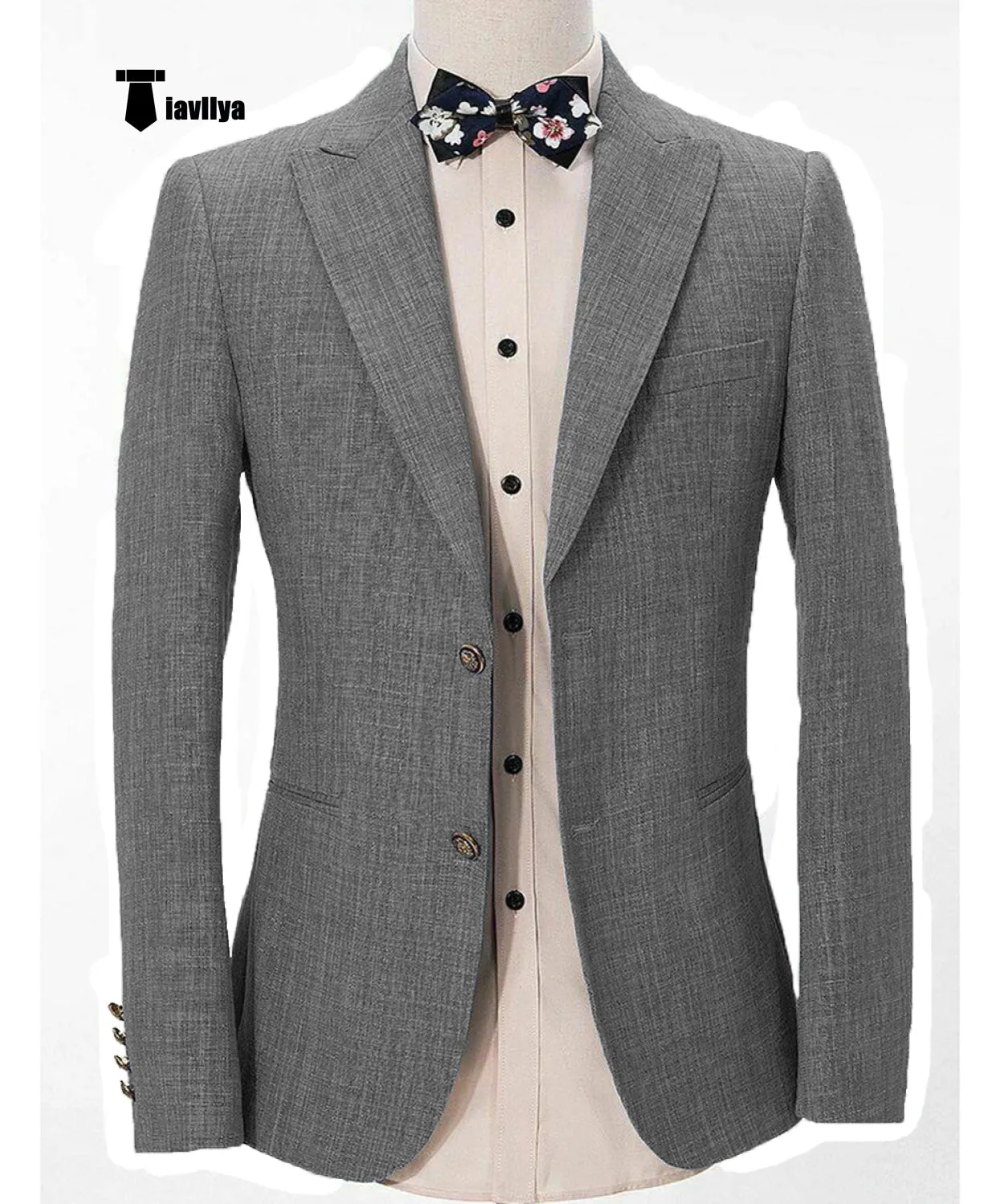 Formal Men's Regular Peak Lapel Blazer for Weddings