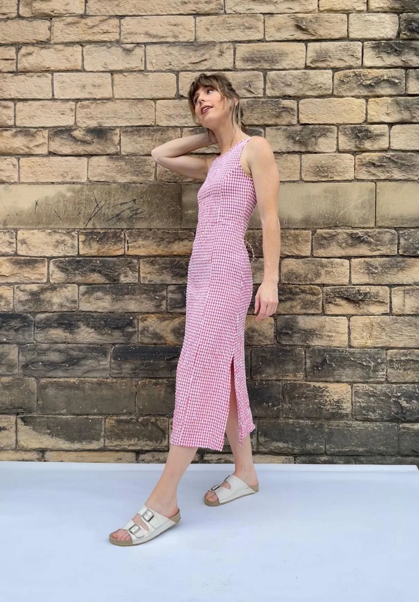French Gingham Maxi Dress