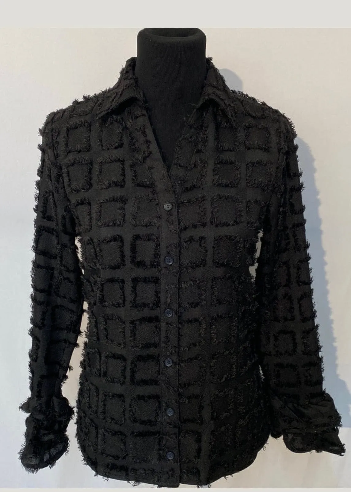 Fringed Black Party Top