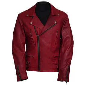 Frisco Motorcycle Easy Rider Red Leather Jacket