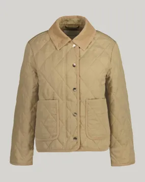 Gant Apparel Womens QUILTED JACKET WITH CORD DETAILS 248/DARK KHAKI