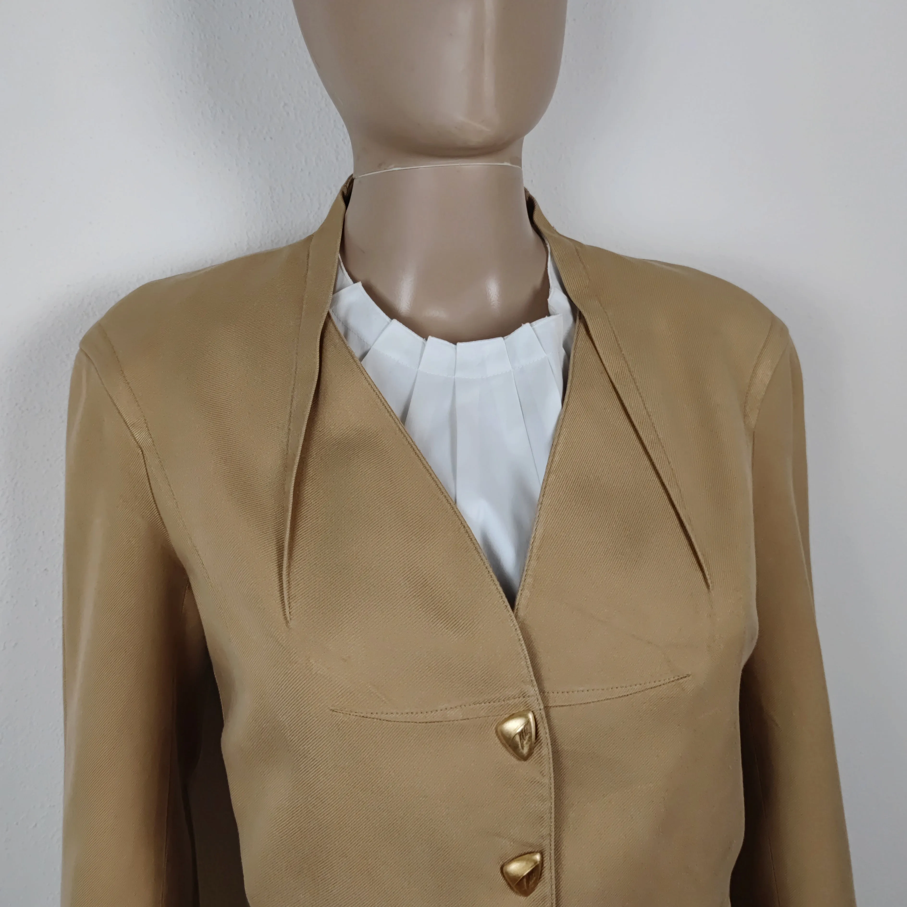 giacca beige in seta Thierry Mugler couture
