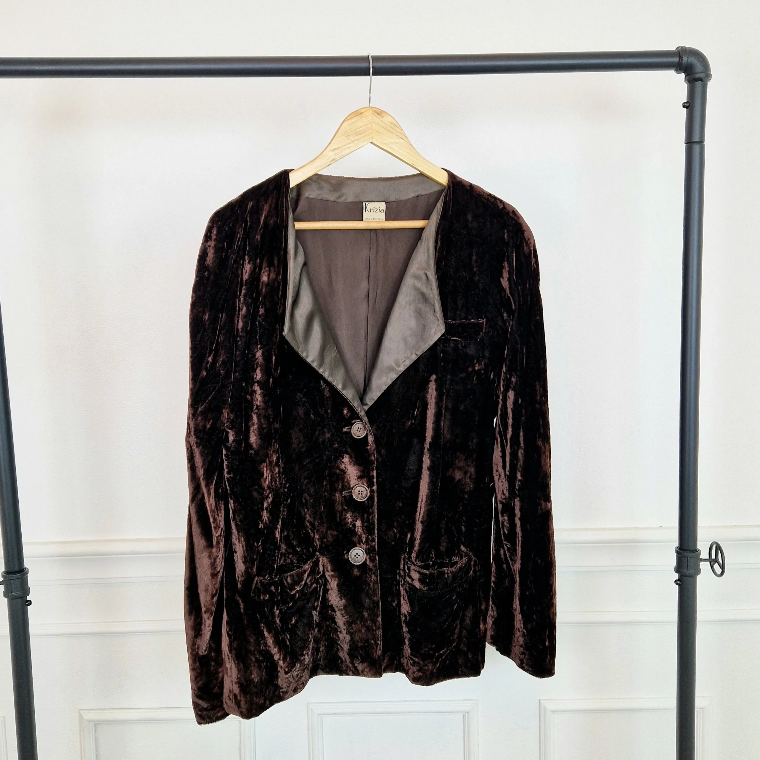 Giacca Krizia vintage velluto marrone