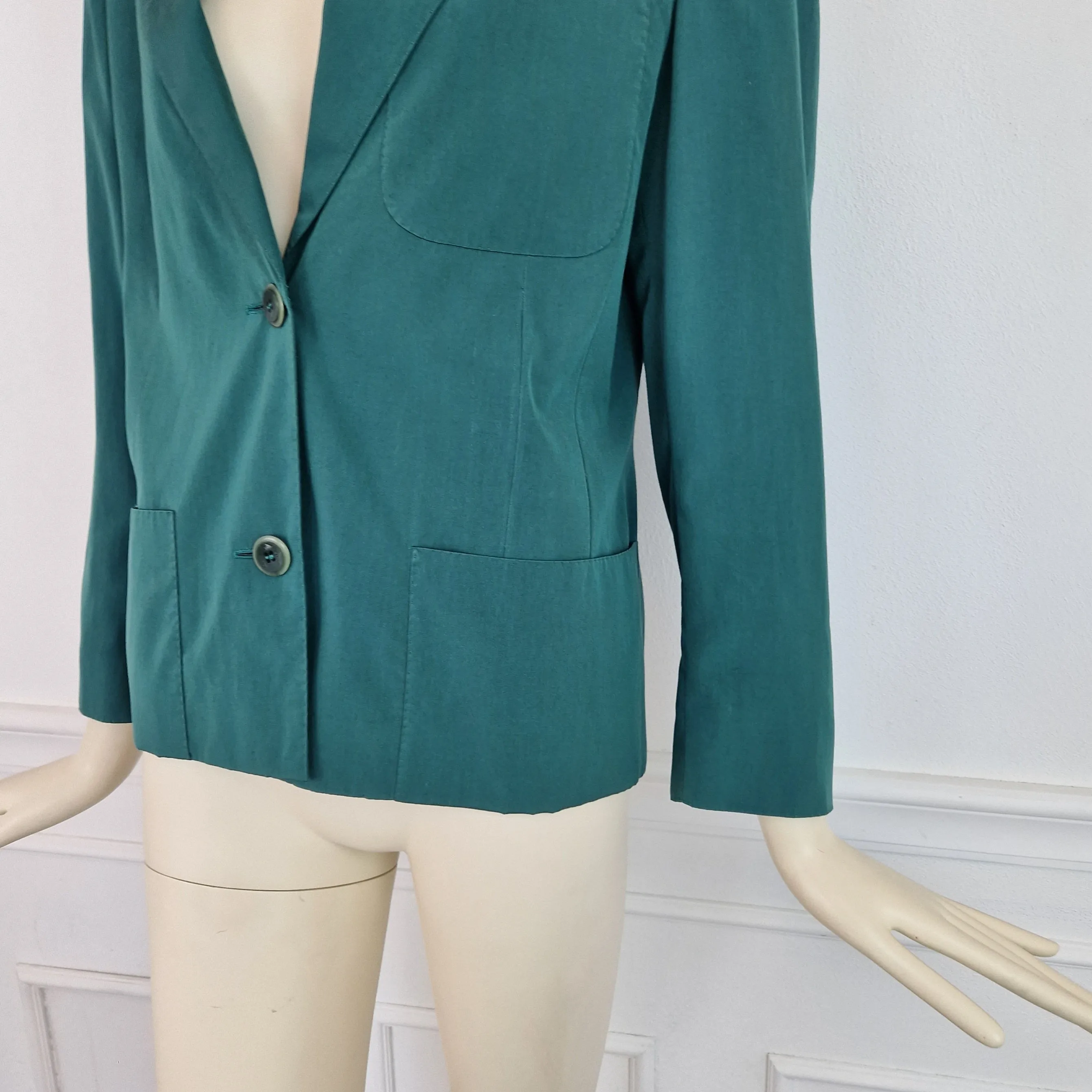 Giacca Max Mara verde pura seta