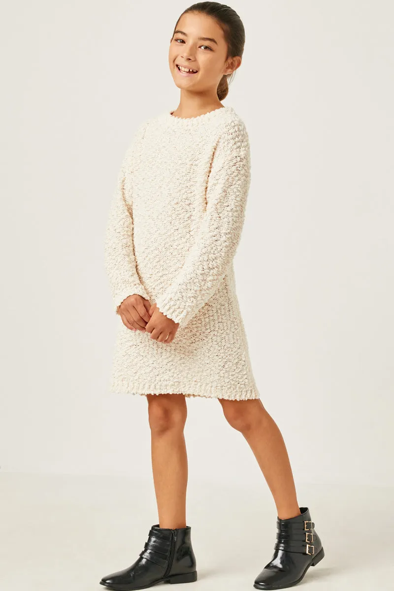 Girls Popcorn Pull Over Sweater Dress